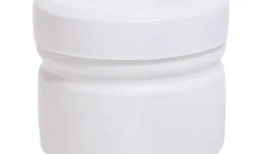 Βαζάκι πλαστικό στρογγυλό λευκό 60ml