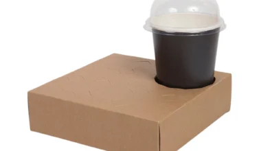 Χάρτινη θήκη μεταφοράς καφέ 4 θέσεων 25 τεμ.