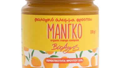 Άλειμμα φρούτων Βιο Αγρός μάνγκο ΒΙΟ χωρίς ζάχαρη 320 γρ.
