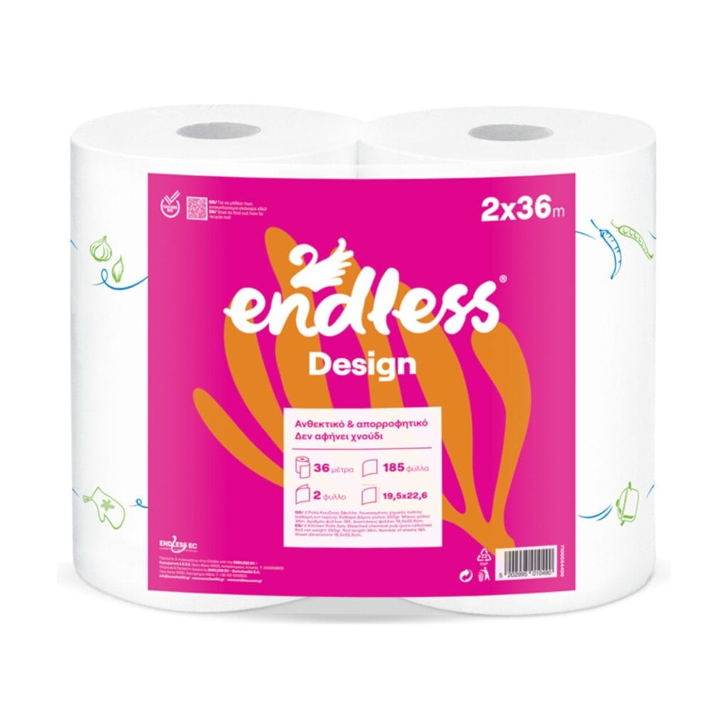Χαρτί κουζίνας Endless Design 2 ρολά x 36 μ. - 350 γρ. - Image 1
