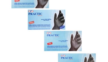 Γάντια μίας χρήσης νιτριλίου μαύρα Practic Super Plus μη αποστειρωμένα, μη πουδραρισμένα κουτί 100 τεμ.