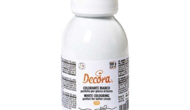 Χρώμα ζαχαρόπαστας Decora Colorante Bianco υγρό λευκό 100 γρ. χωρίς διοξείδιο του τιτανίου (009.02.601)