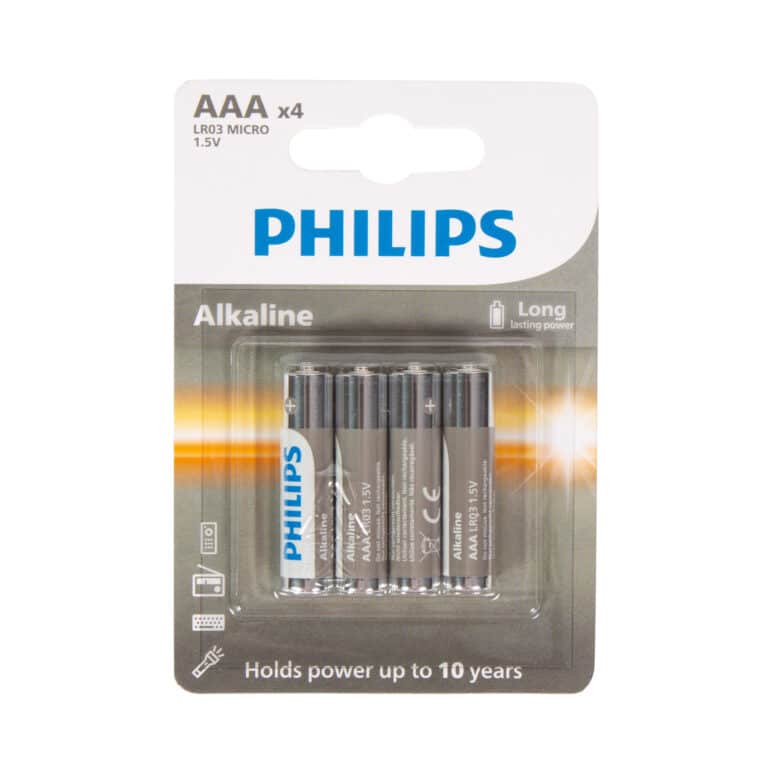 Μπαταρίες αλκαλικές Philips Alkaline AAA 1.5V (LR03A4B/10 MICRO) σετ 4 τεμ.