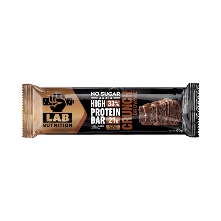 Μπάρα πρωτεΐνης 33% Lab Nutrition Crunch brownie χωρίς ζάχαρη 65 γρ.
