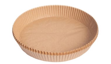 Αντικολλητικές φόρμες για φριτέζα αέρος (air fryer pad paper) στρογγυλές από λαδόχαρτο HomeStyle 23x4,5 εκ. 50 τεμ. (7771)