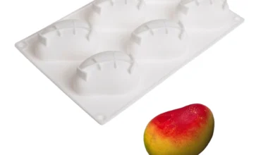 Φόρμα Σιλικόνης 3D για Μοντέρνα Γλυκά σε Σχήμα Μάνγκο 6 Θέσεων