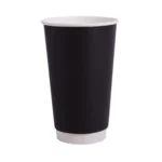 Ποτήρια χάρτινα μαύρα 12oz-16oz με διπλό τοίχωμα 10x25 τεμ. (250 ποτήρια)